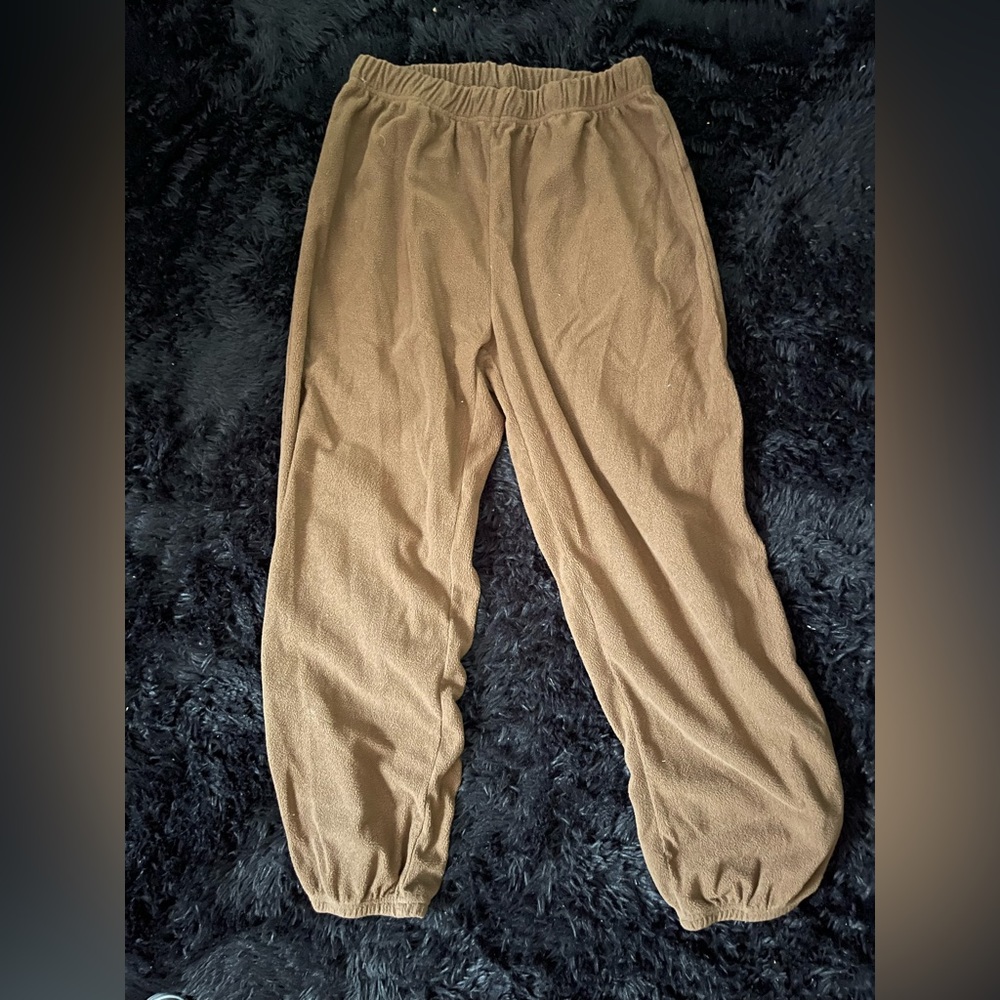 Fuzzy brown sweatpants